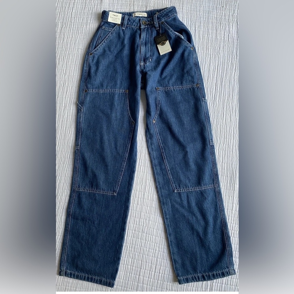 P&CO Albion Carpenter Pant - Washed Denim Size W 6-L 28